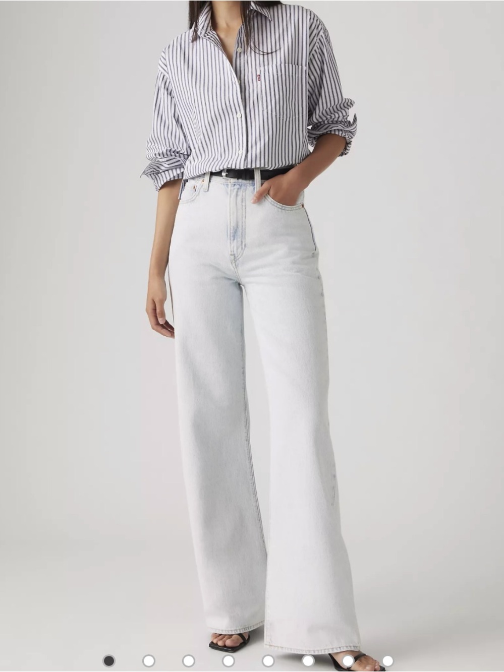 NWT Levi’s Ribcage Wide Leg Jeans Light Wash - Picture 4 of 15